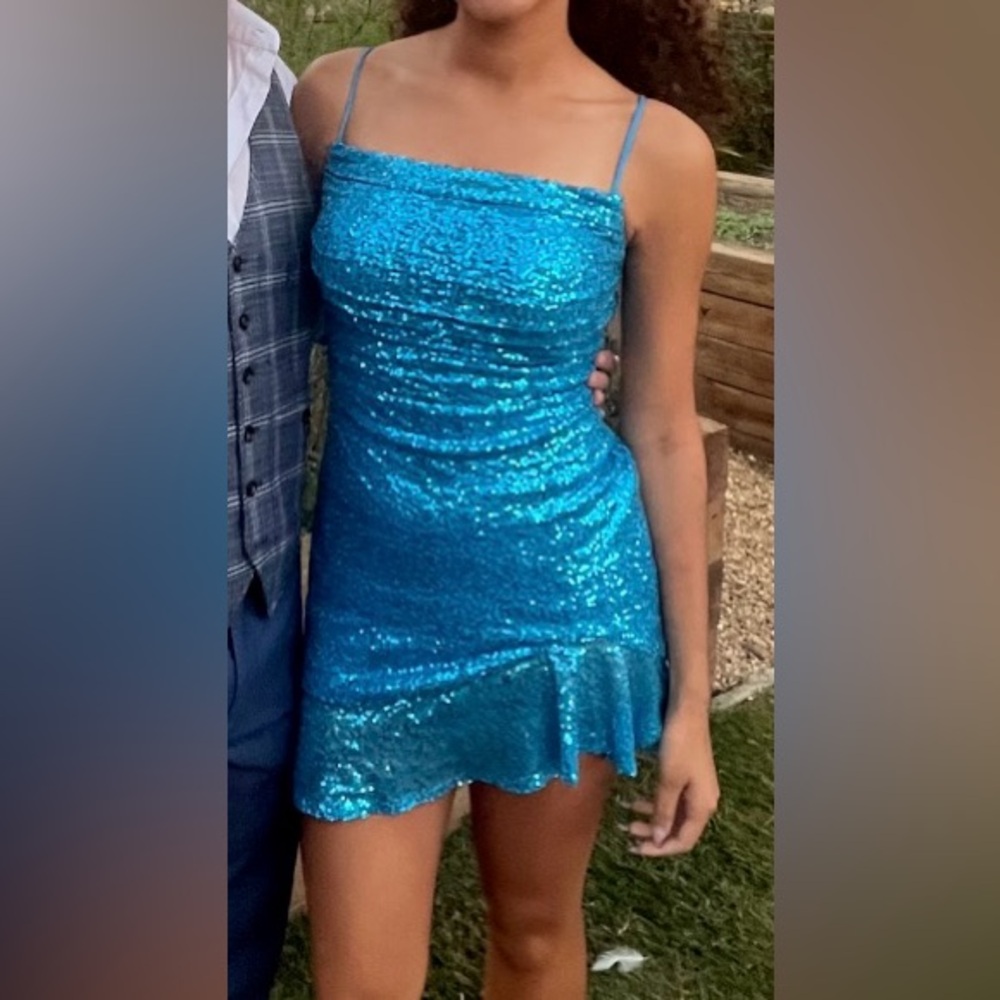 Sparkling Blue Sequin Dress